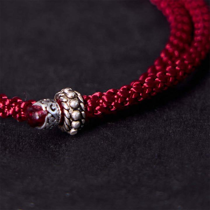 Bracelet de force avec breloque amulette en argent sterling 925 Buddha Stones et éléphant en sécurité et en bonne santé