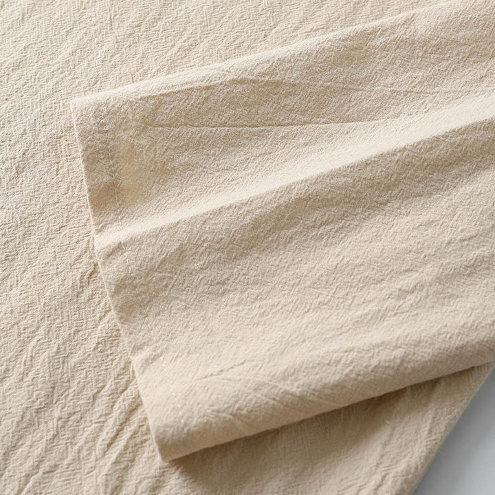 Chemise boutonnée à manches longues en coton et lin pour homme, couleur unie , Buddha Stones - image 8