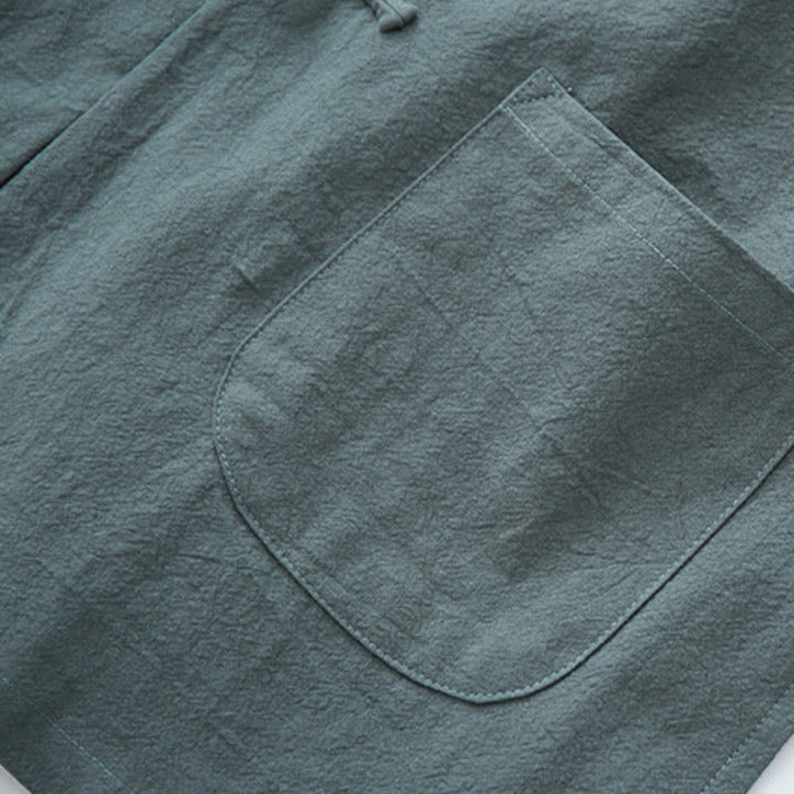 Chemise à manches longues à boutons de grenouille Buddha Stones Tang en coton pour hommes