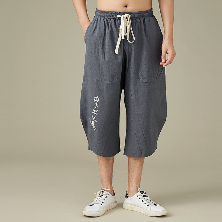 Pantalon fuselé décontracté en coton uni Buddha Stones pour homme, avec poches - Gris - US/UK/AU54，EU64 (9XL) - image 3