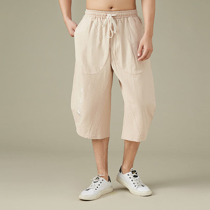 Pantalon fuselé décontracté en coton uni Buddha Stones pour homme, avec poches - PeachPuff - US/UK/AU54，EU64 (9XL) - image 8