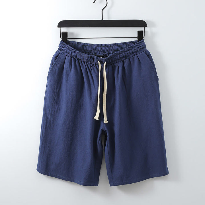 Short droit homme en coton uni, motif Buddha Stones, avec poches. - Bleu foncé - US/UK/AU54，EU64 (9XL) - image 2