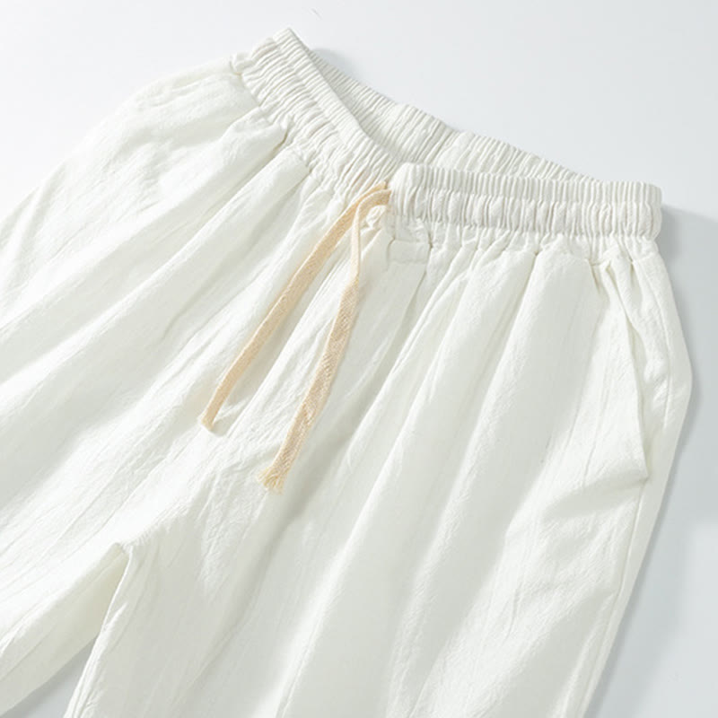 Buddha Stones Short décontracté uni pour homme avec poches en coton - image 8