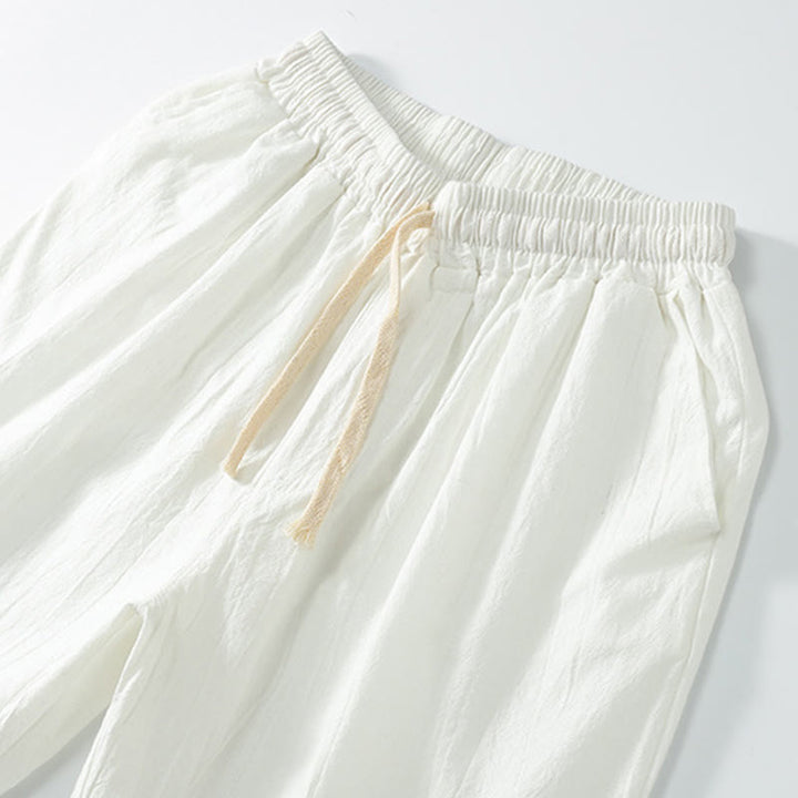 Buddha Stones Short décontracté uni pour homme avec poches en coton - image 8