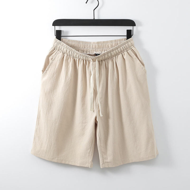 Short droit homme en coton uni, motif Buddha Stones, avec poches. - Amandes blanchies - US/UK/AU54，EU64 (9XL) - image 3