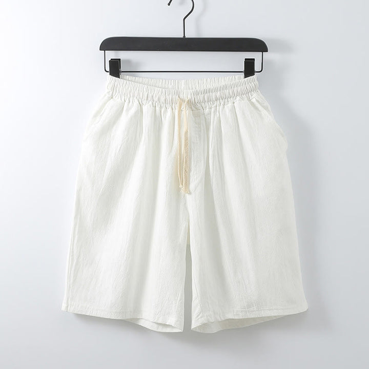 Short droit homme en coton uni, motif Buddha Stones, avec poches. - Blanc - US/UK/AU54，EU64 (9XL) - image 4