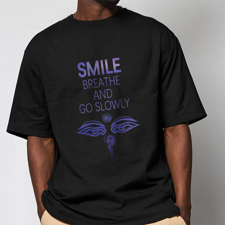 T-shirt pour les yeux avec les Buddha Stones, SOURIEZ, RESPIREZ ET ALLEZ LENTEMENT - image 10