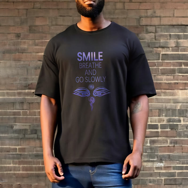 T-shirt pour les yeux avec les Buddha Stones, SOURIEZ, RESPIREZ ET ALLEZ LENTEMENT - image 12