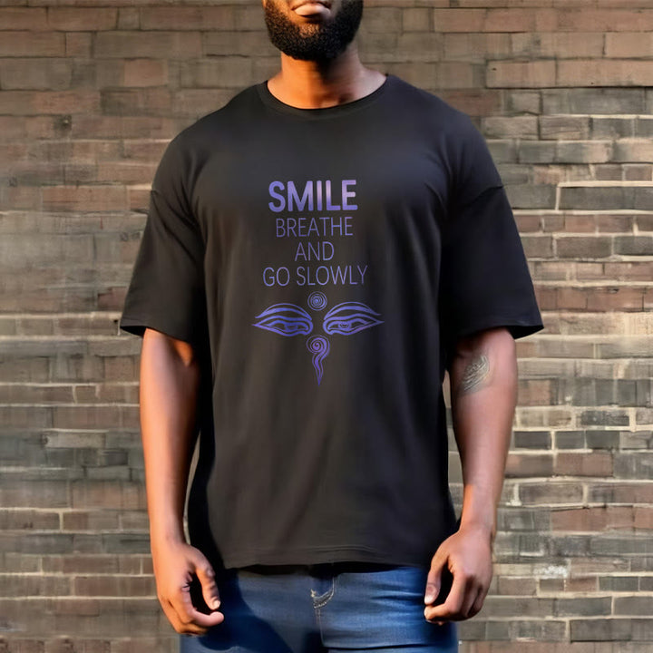 T-shirt pour les yeux avec les Buddha Stones, SOURIEZ, RESPIREZ ET ALLEZ LENTEMENT - image 12