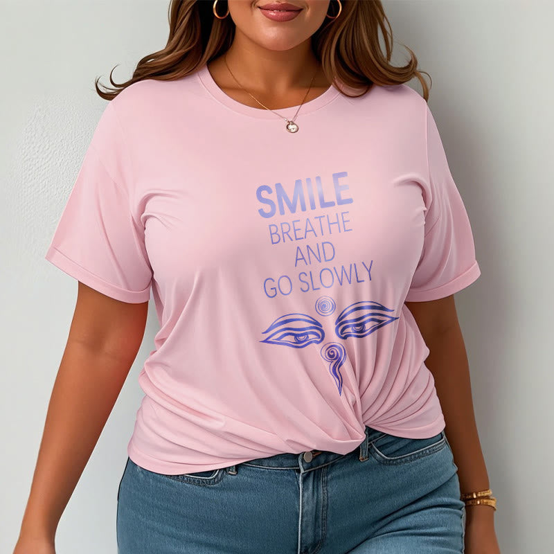 T-shirt pour les yeux avec les Buddha Stones, SOURIEZ, RESPIREZ ET ALLEZ LENTEMENT - image 18