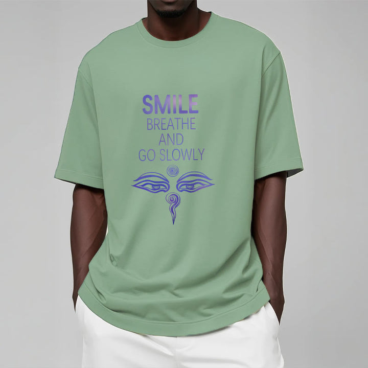 T-shirt pour les yeux avec les Buddha Stones, SOURIEZ, RESPIREZ ET ALLEZ LENTEMENT - image 14