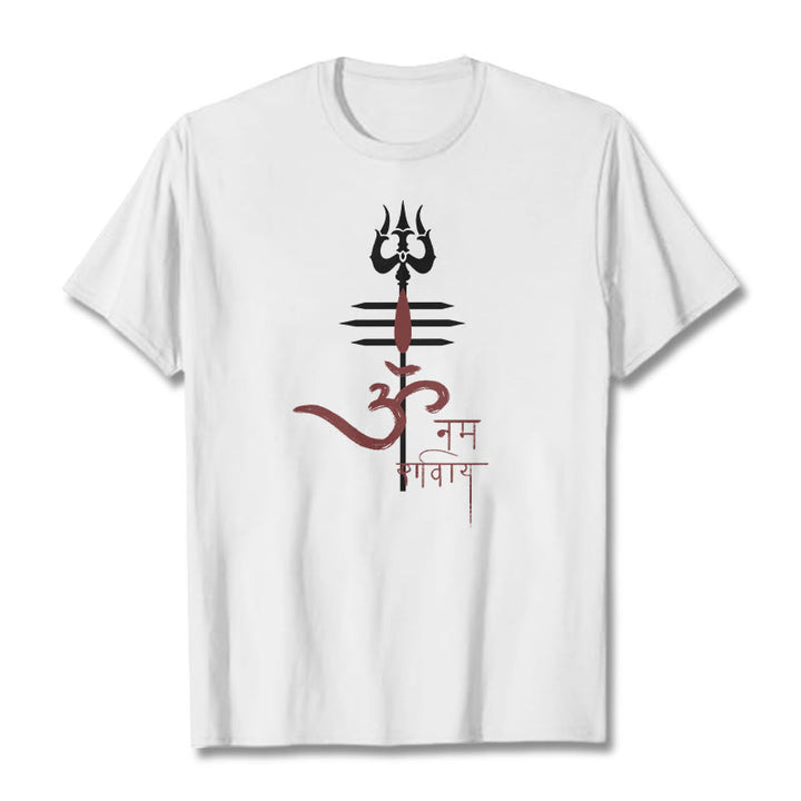 T-shirt en coton Trident Buddha Stones OM NAMAH SHIVAYA - Blanc - 2XL - image 14