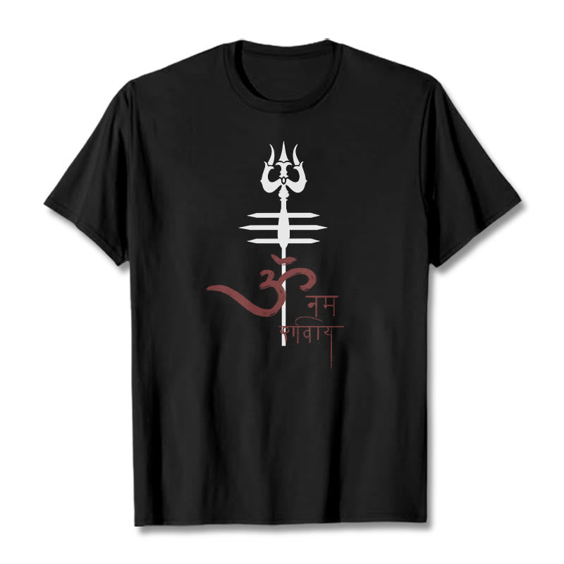 T-shirt en coton Trident Buddha Stones OM NAMAH SHIVAYA - Noir - 2XL - image 3
