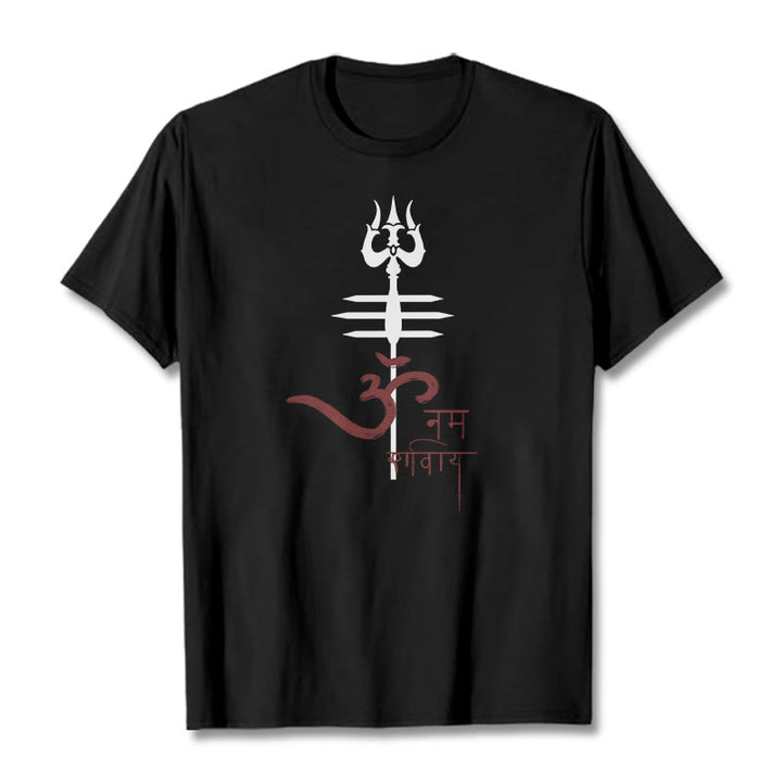 T-shirt en coton Trident Buddha Stones OM NAMAH SHIVAYA - Noir - 2XL - image 3