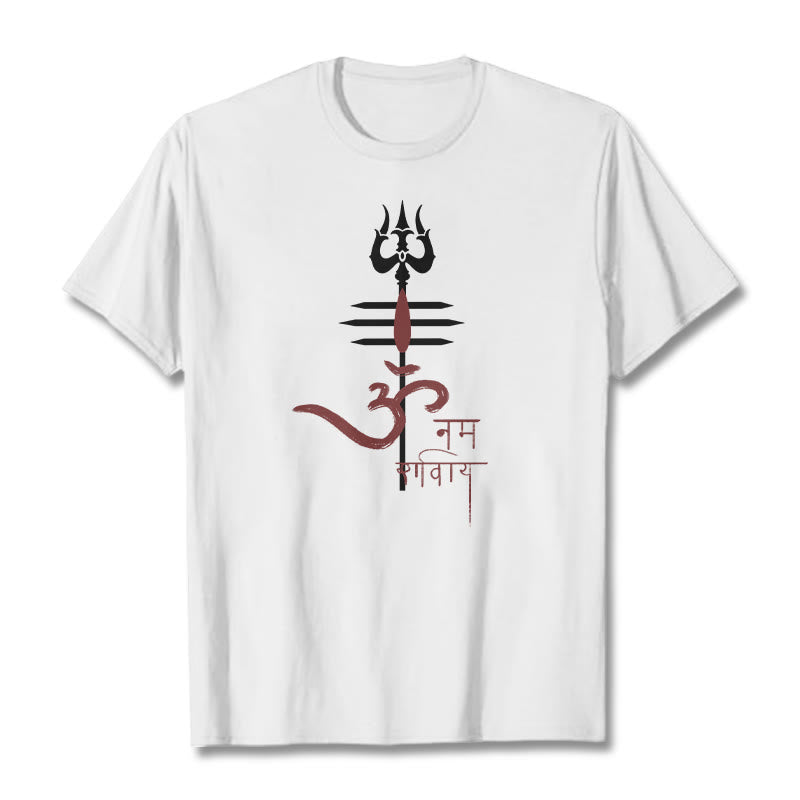 T-shirt en coton Trident Buddha Stones OM NAMAH SHIVAYA - Blanc - 2XL - image 13