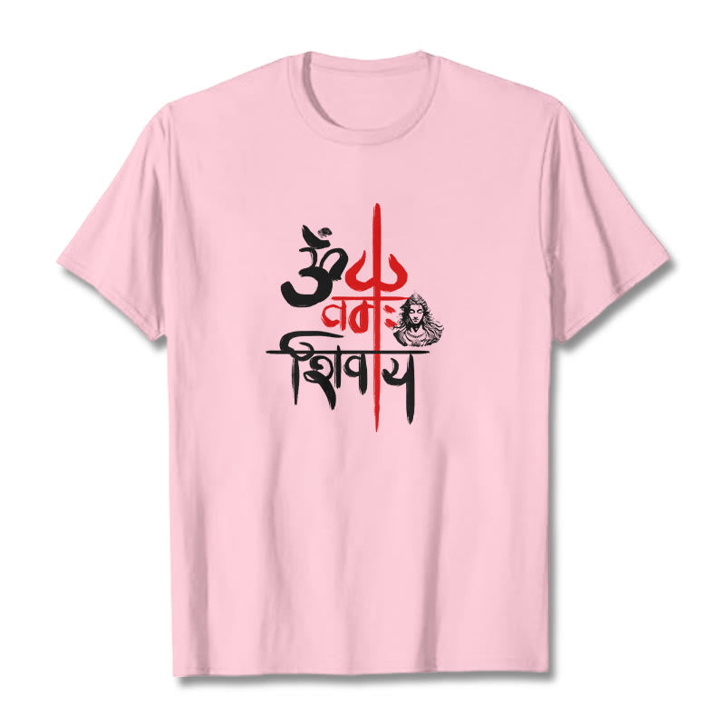 T-shirt en coton Buddha Stones OM NAMAH SHIVAYA, Trident rouge - Rose clair - 2XL - image 18