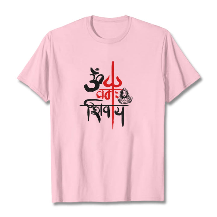 T-shirt en coton Buddha Stones OM NAMAH SHIVAYA, Trident rouge - Rose clair - 2XL - image 18