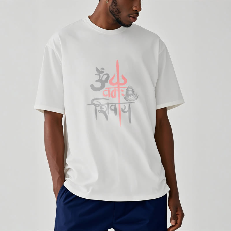 T-shirt en coton Buddha Stones OM NAMAH SHIVAYA, Trident rouge - image 7