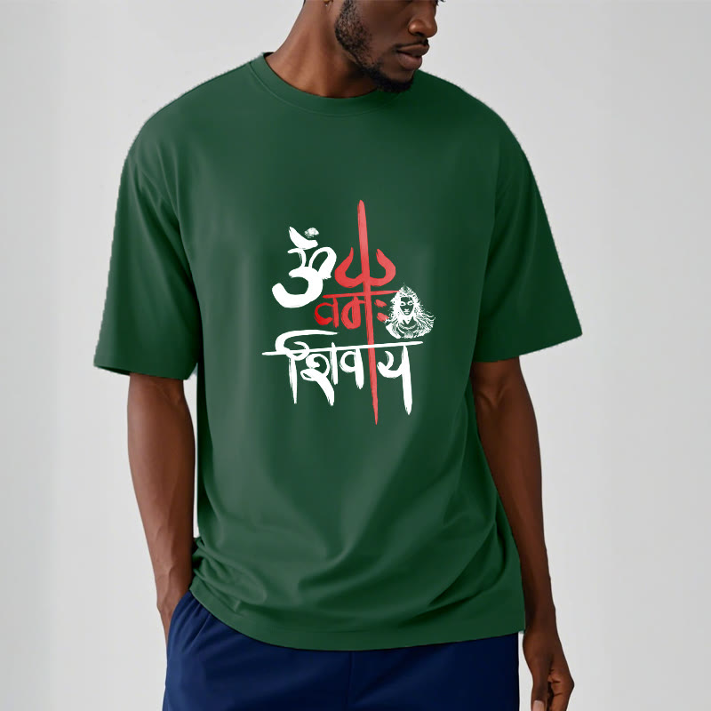 T-shirt en coton Buddha Stones OM NAMAH SHIVAYA, Trident rouge - image 11