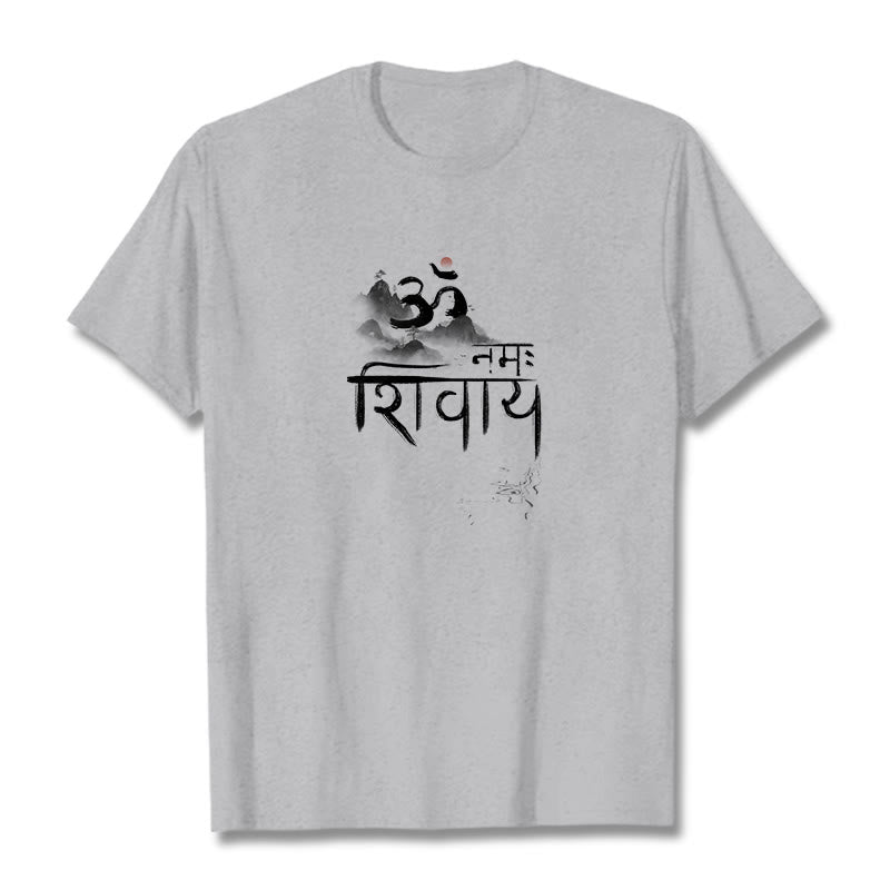 T-shirt en coton Buddha Stones OM NAMAH SHIVAYA Mountain - Gris clair - 2XL - image 9