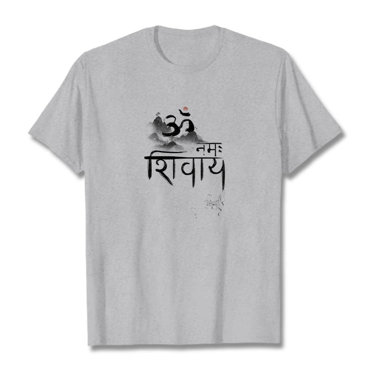 T-shirt en coton Buddha Stones OM NAMAH SHIVAYA Mountain - Gris clair - 2XL - image 9