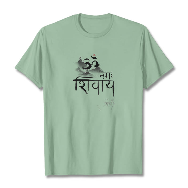 T-shirt en coton Buddha Stones OM NAMAH SHIVAYA Mountain - Vert pâle - 2XL - image 12
