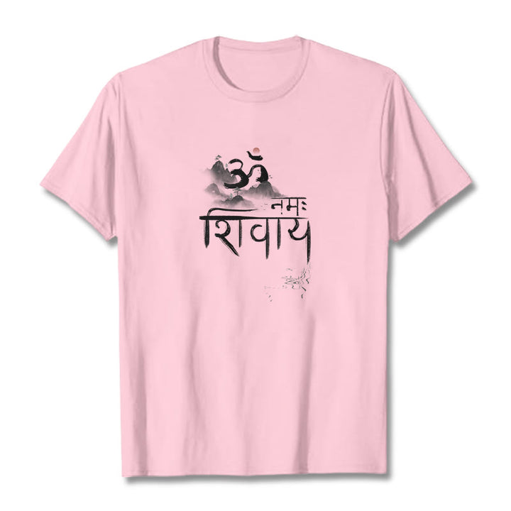 T-shirt en coton Buddha Stones OM NAMAH SHIVAYA Mountain - Rose clair - 2XL - image 15