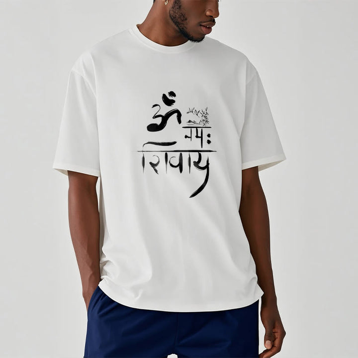 T-shirt en coton et bambou Buddha Stones OM NAMAH SHIVAYA Crane - image 3
