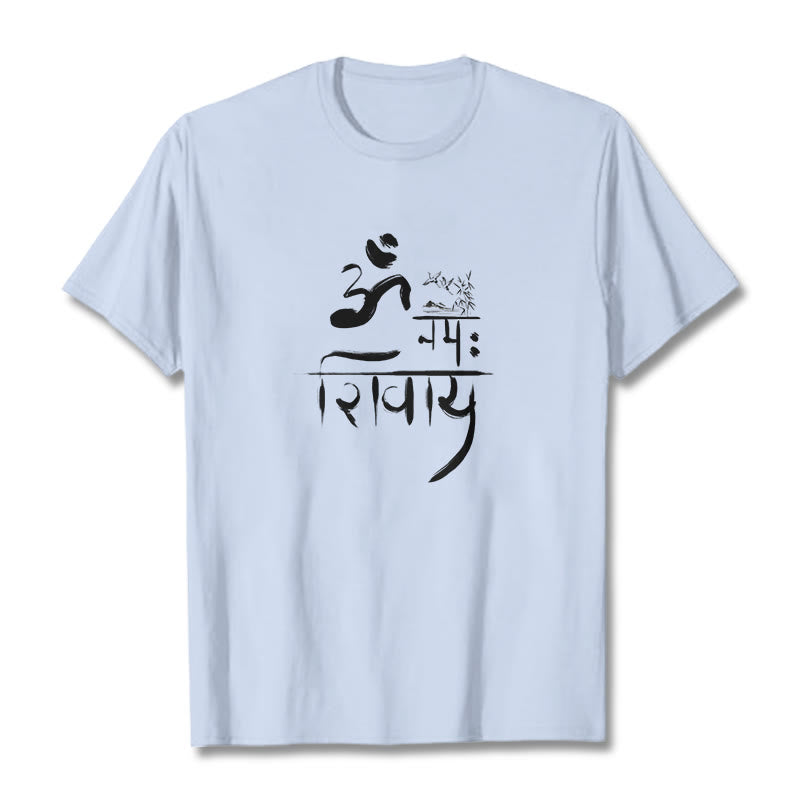 T-shirt en coton et bambou Buddha Stones OM NAMAH SHIVAYA Crane - Cyan clair - 2XL - image 15