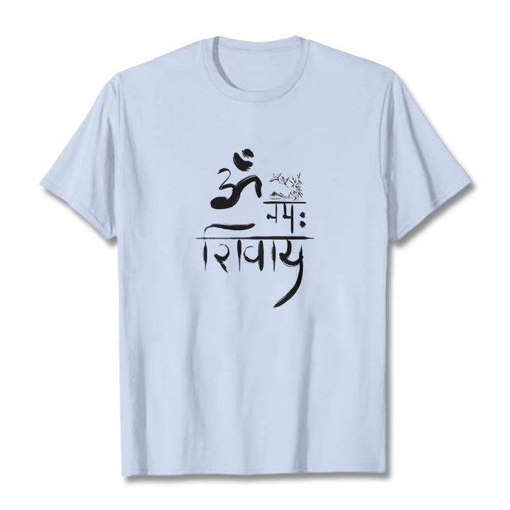 T-shirt en coton et bambou Buddha Stones OM NAMAH SHIVAYA Crane - Cyan clair - 2XL - image 15