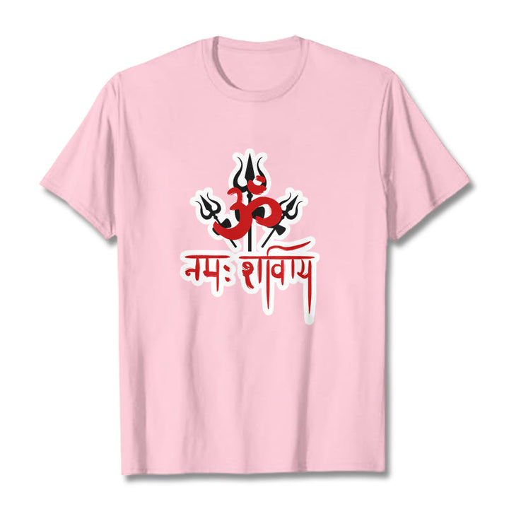 T-shirt en coton Buddha Stones OM NAMAH SHIVAYA, trois Tridents - Rose clair - 2XL - image 10