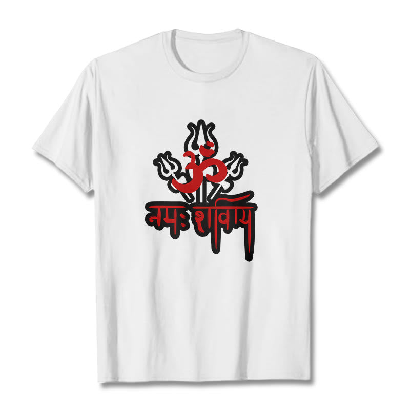 T-shirt en coton Buddha Stones OM NAMAH SHIVAYA, trois Tridents - Blanc - 2XL - image 6