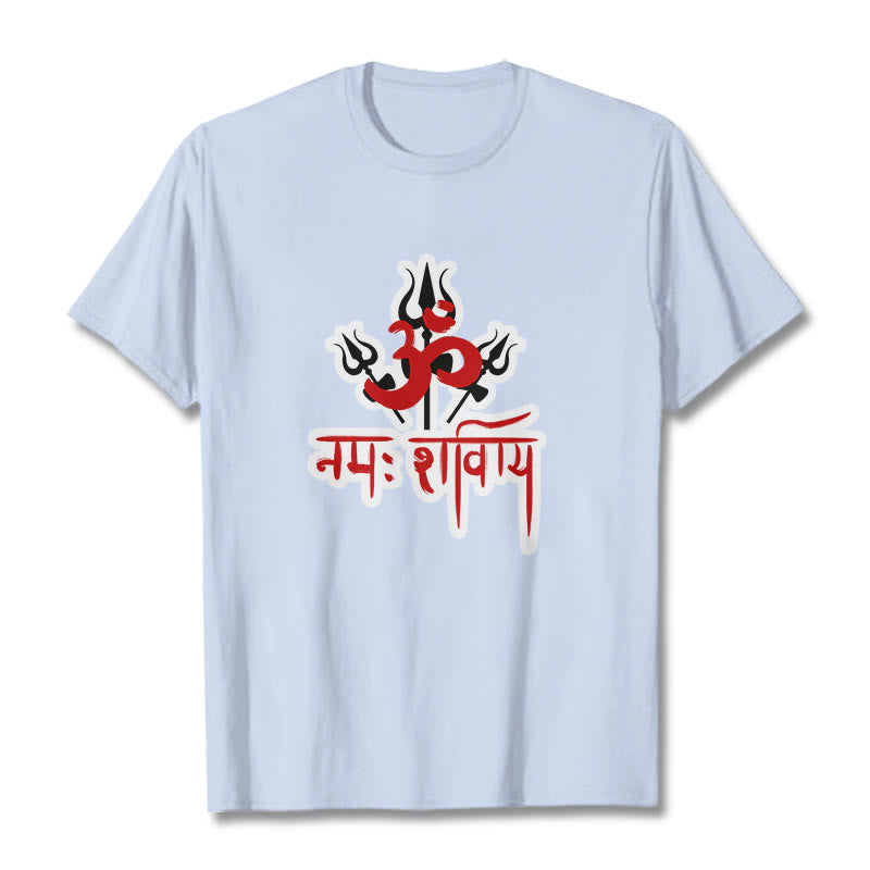 T-shirt en coton Buddha Stones OM NAMAH SHIVAYA, trois Tridents - Cyan clair - 2XL - image 9