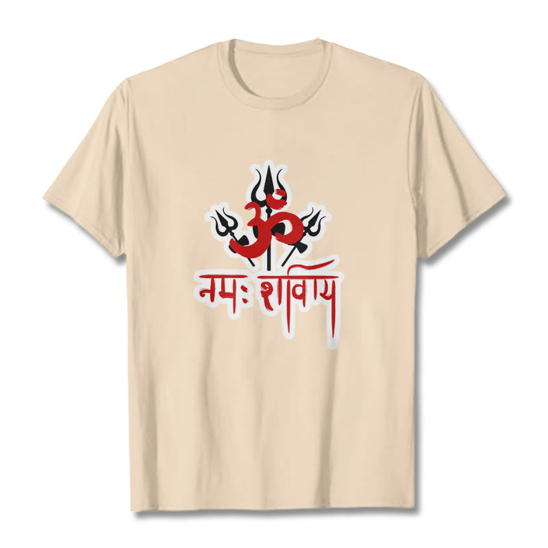 T-shirt en coton Buddha Stones OM NAMAH SHIVAYA, trois Tridents - Bisque - 2XL - image 12