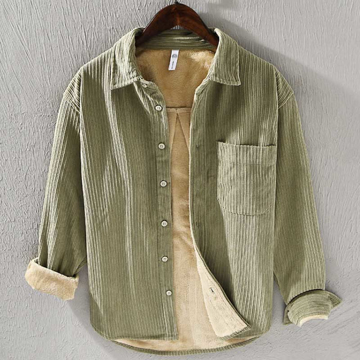 Chemise confortable en velours côtelé à manches longues et col rabattu avec poche pour homme Buddha Stones - JauneVert - US/UK/AU42，EU52 (3XL) - image 14