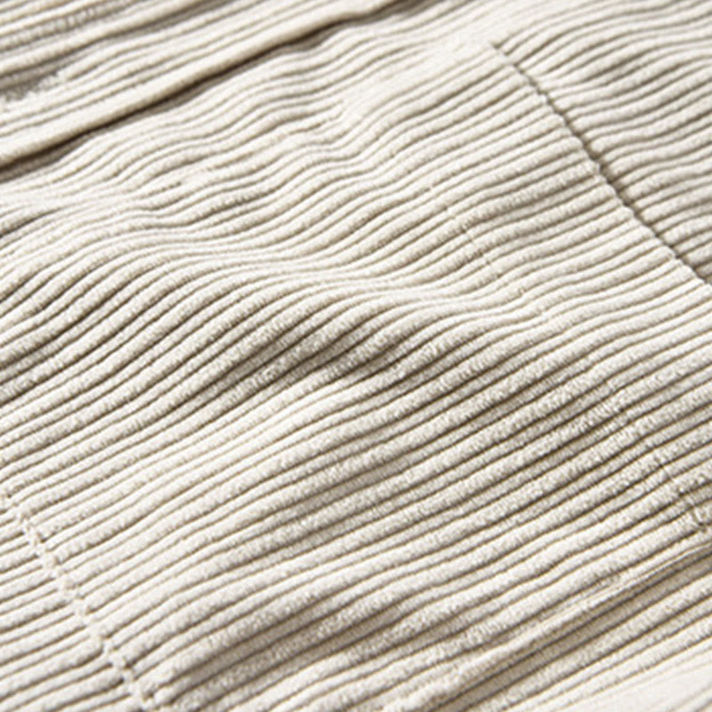 Chemise confortable en velours côtelé à manches longues et col rabattu avec poche pour homme Buddha Stones