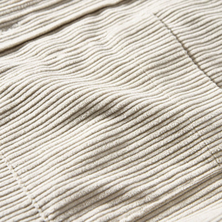 Chemise confortable en velours côtelé à manches longues et col rabattu avec poche pour homme Buddha Stones