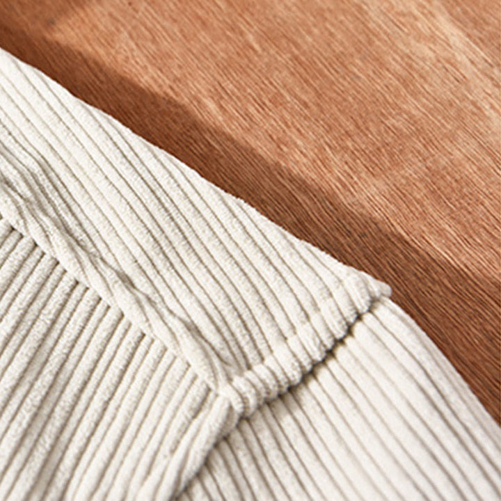 Chemise confortable en velours côtelé à manches longues et col rabattu avec poche pour homme Buddha Stones