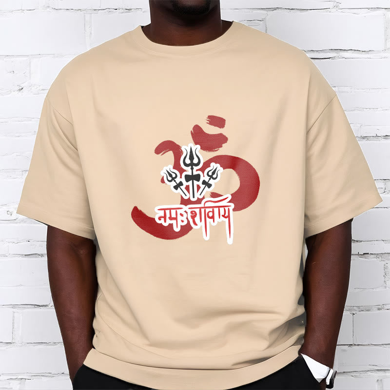 T-shirt en coton avec les trois petits tridents et les Buddha Stones OM NAMAH SHIVAYA - image 2