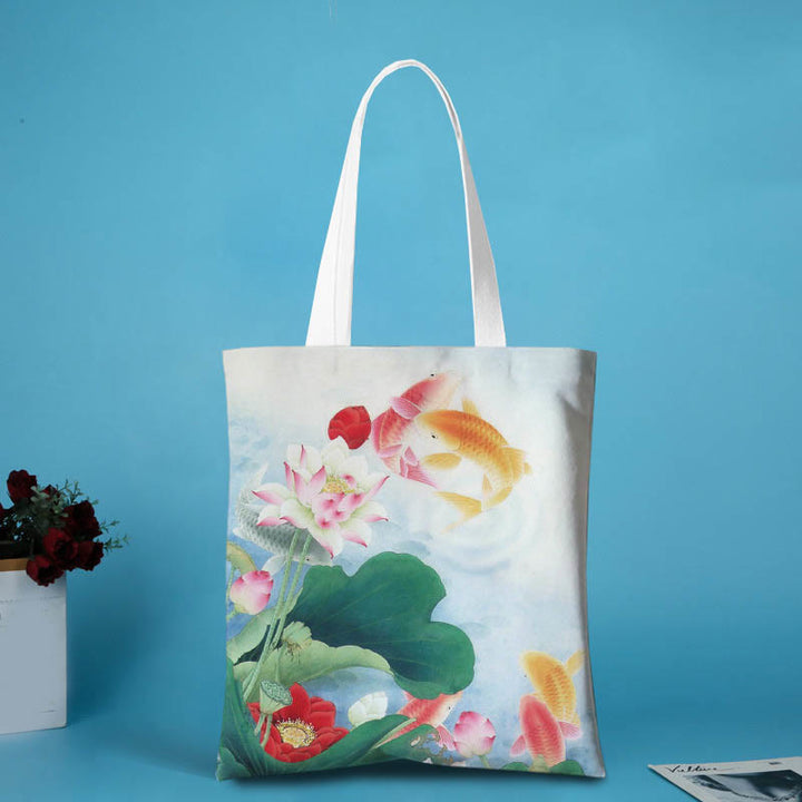 Sac à bandoulière en toile en forme de lotus Buddha Stones