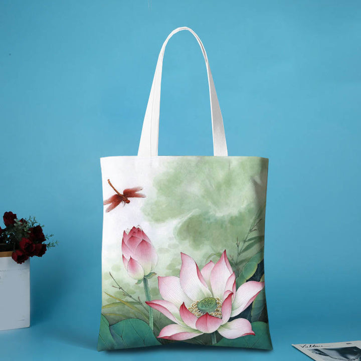 Sac à bandoulière en toile en forme de lotus Buddha Stones