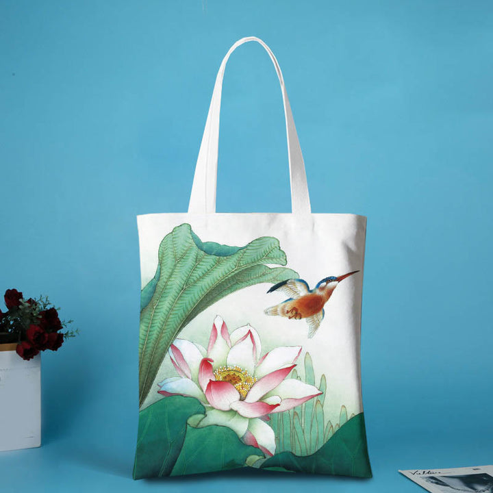 Sac à bandoulière en toile en forme de lotus Buddha Stones