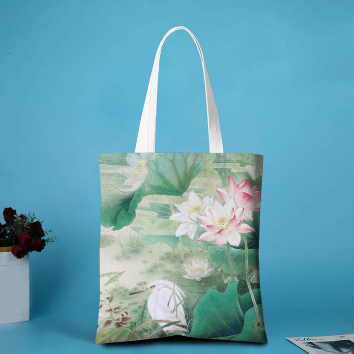 Sac à bandoulière en toile en forme de lotus Buddha Stones