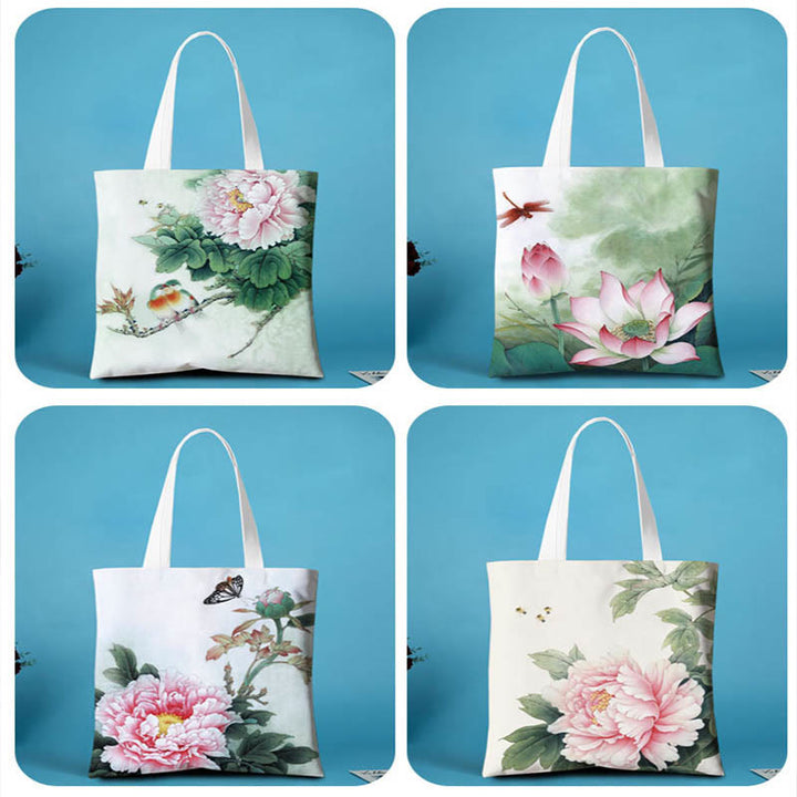 Sac à bandoulière en toile en forme de lotus Buddha Stones
