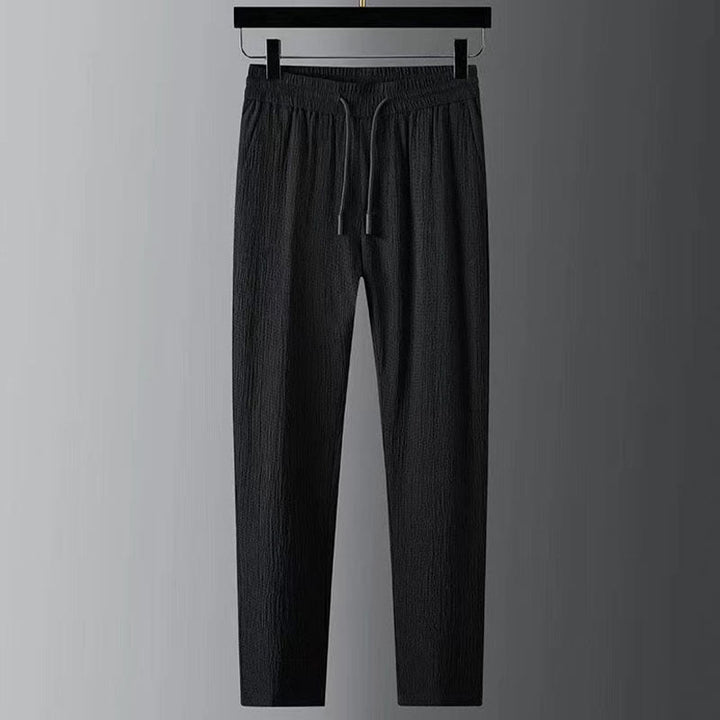 Ensemble haut à manches longues et pantalon de couleur pure Buddha Stones pour hommes - image 3