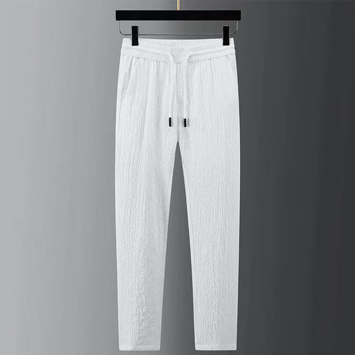 Ensemble haut à manches longues et pantalon de couleur pure Buddha Stones pour hommes - image 7