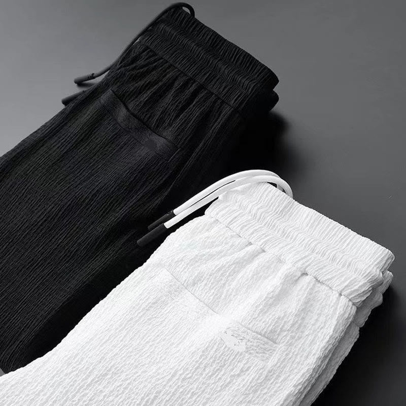 Ensemble haut à manches longues et pantalon de couleur pure Buddha Stones pour hommes - image 10