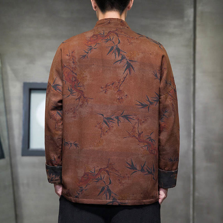 Chemise longue en coton pour homme, costume chinois Tang à boutons de grenouille avec Buddha Stones - image 12