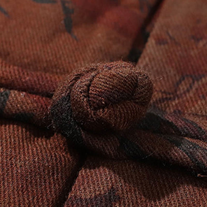 Chemise longue en coton pour homme, costume chinois Tang à boutons de grenouille avec Buddha Stones - image 22