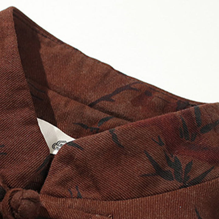 Chemise longue en coton pour homme, costume chinois Tang à boutons de grenouille avec Buddha Stones - image 24